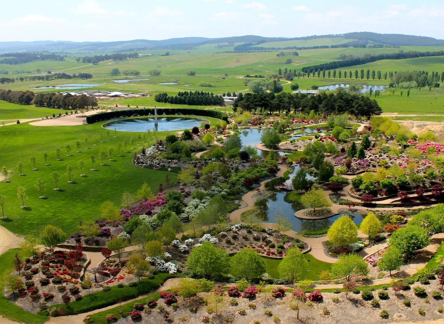 The water gardens and landscaped grounds at Mayfield Garden